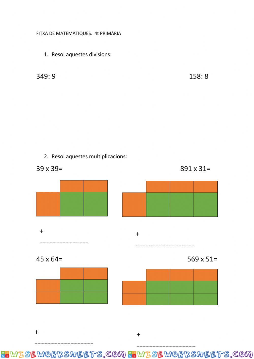 Divisions i multiplicacions