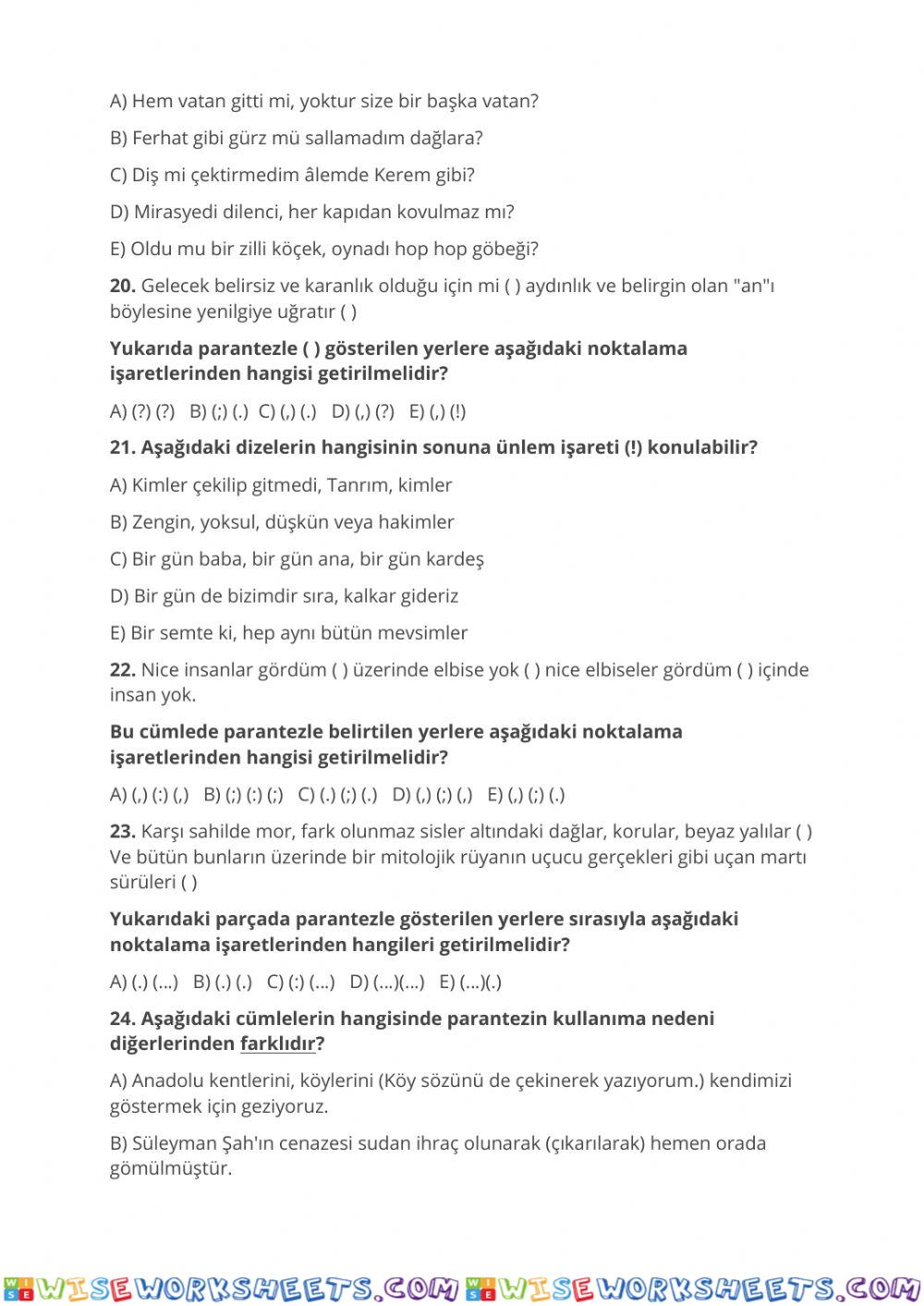 worksheet