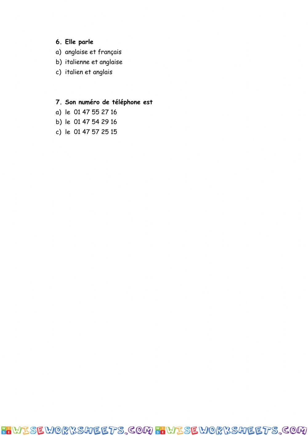 worksheet