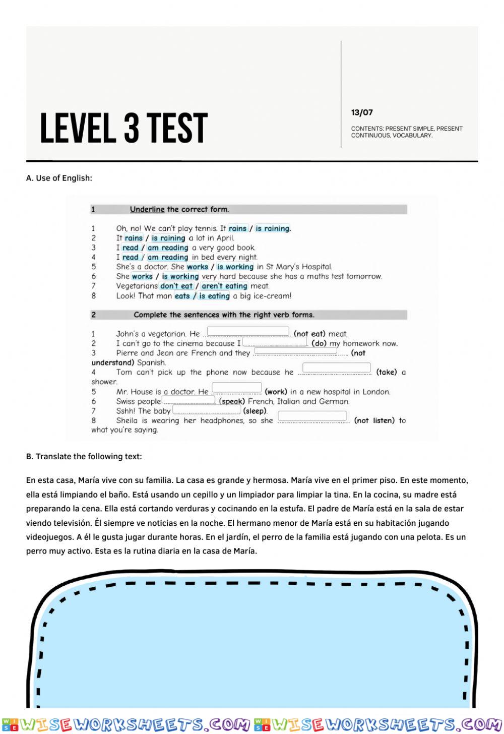 Level 3 test
