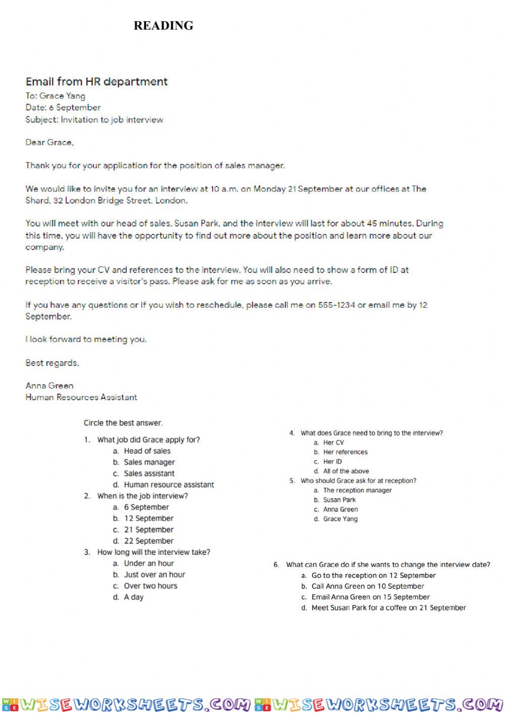 worksheet