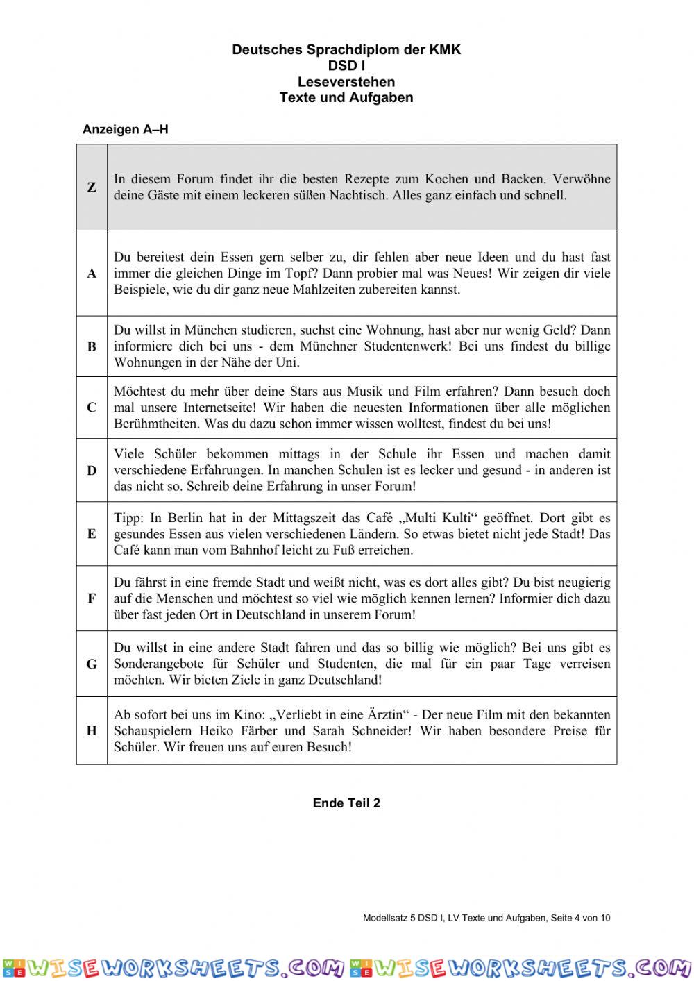 worksheet