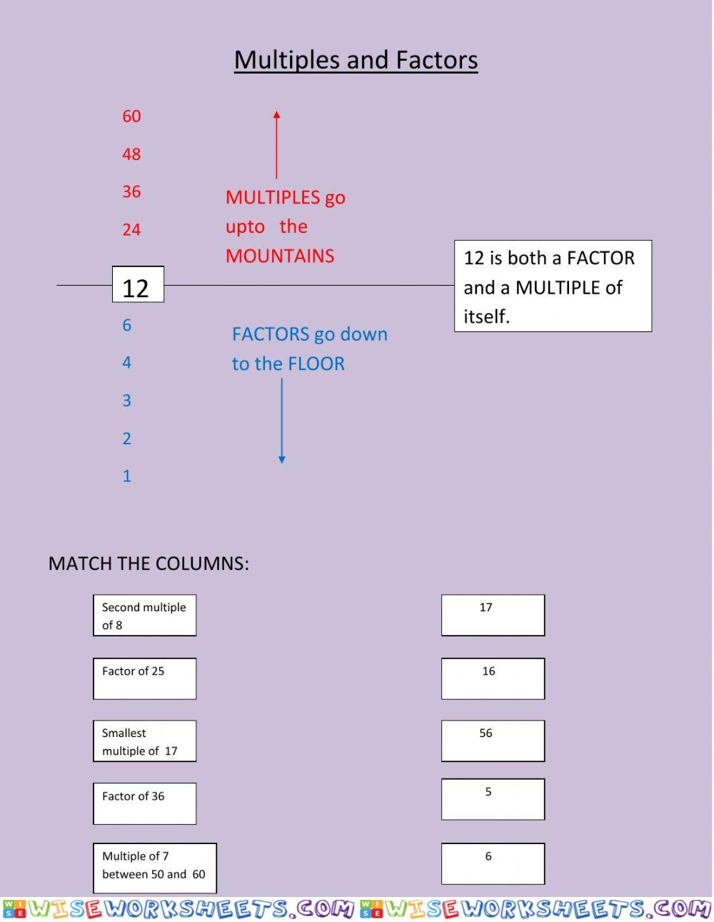 Multiples and factors