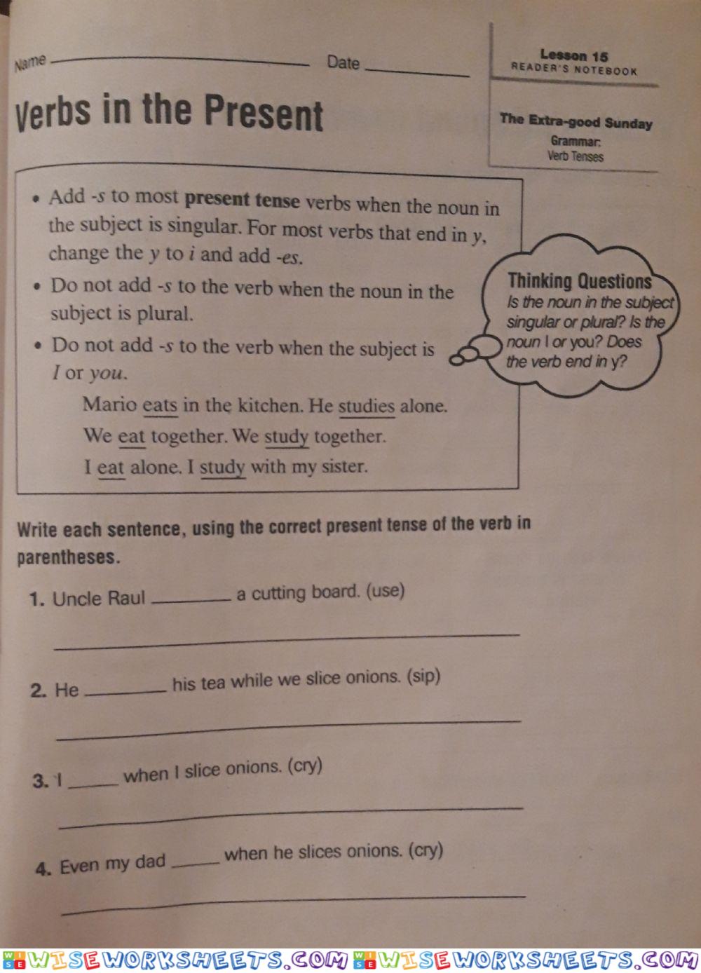 Verbs in Present