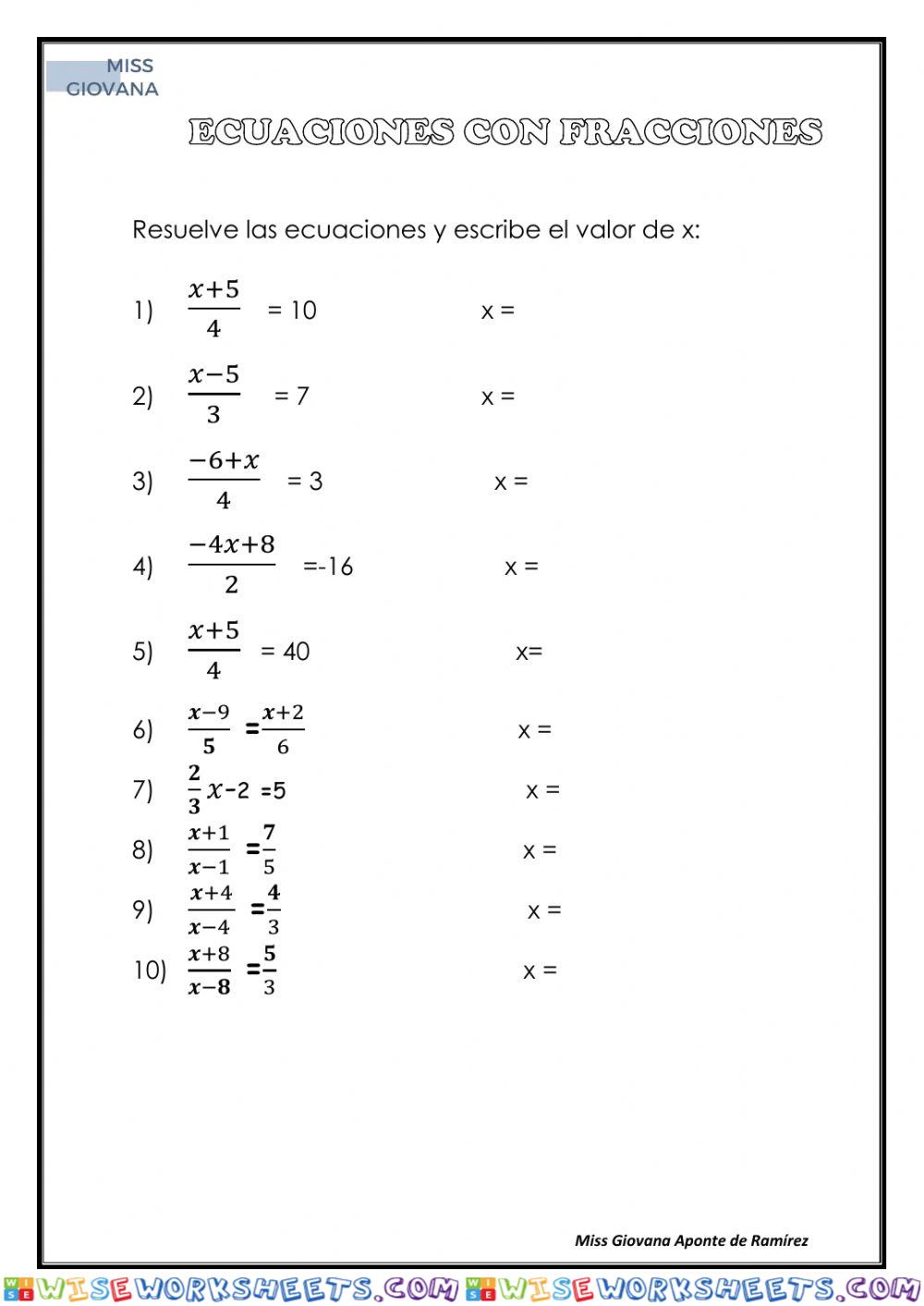 Ecuaciones