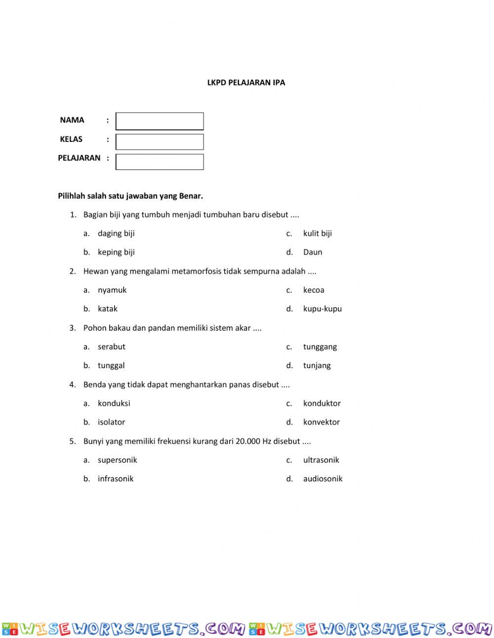 worksheet