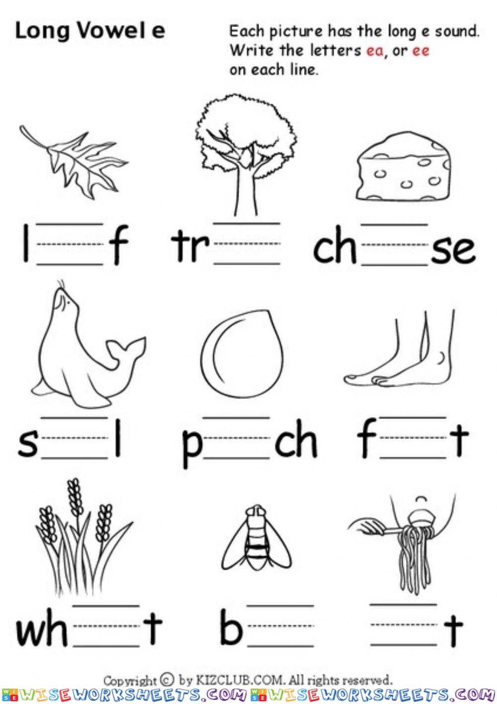 Long e vowel sound