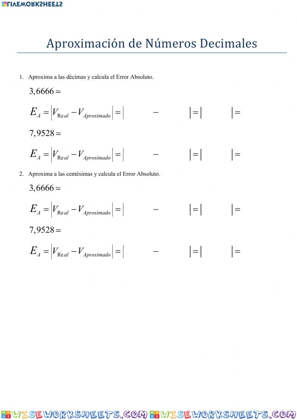 Error absoluto y relativo