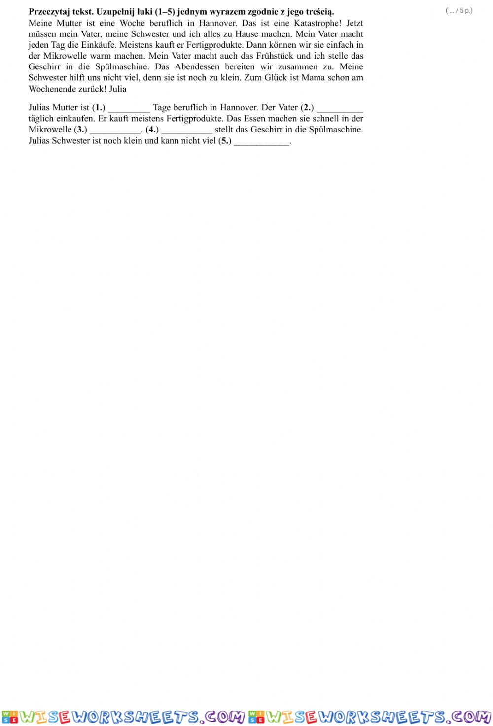 worksheet