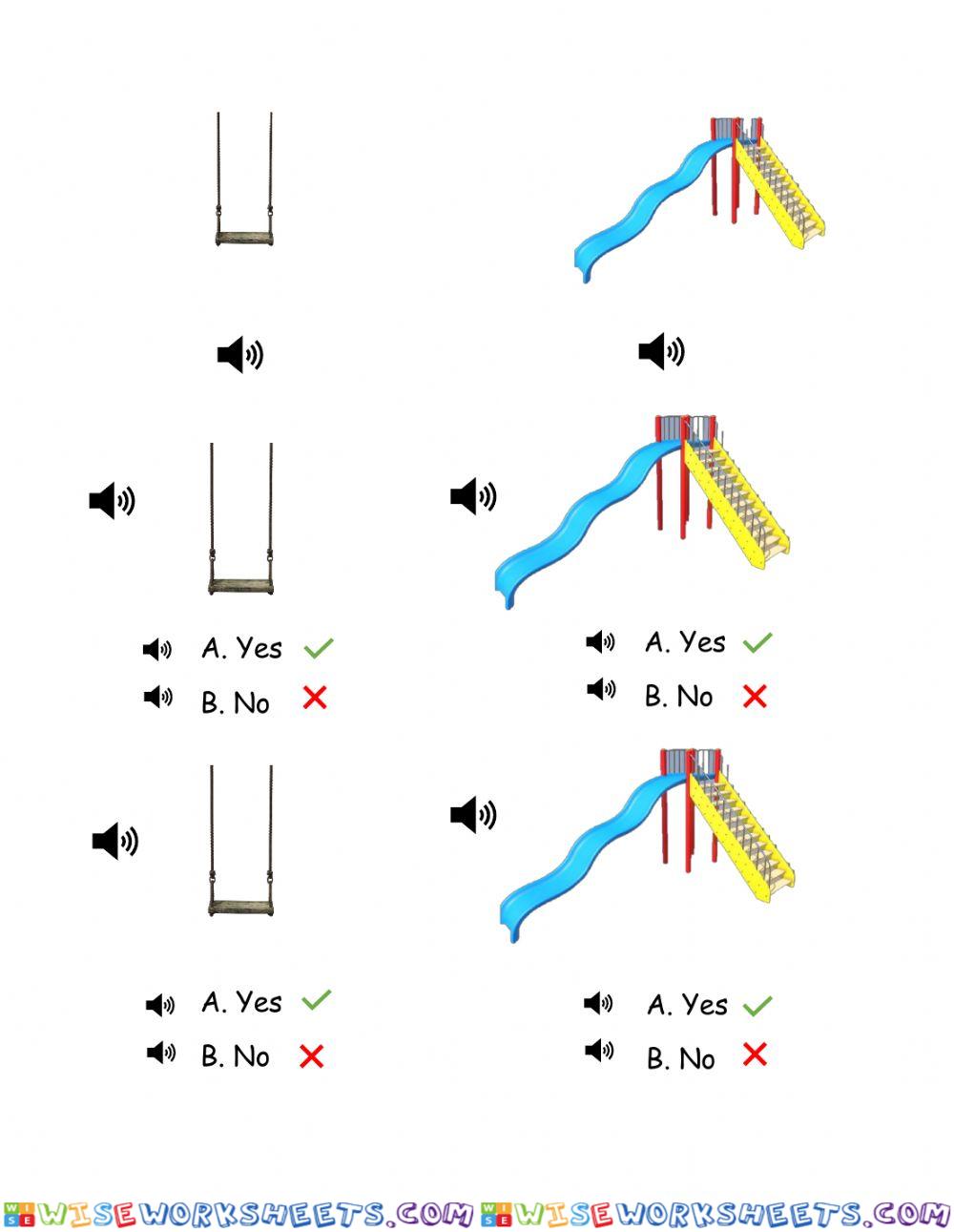 Slide, swing