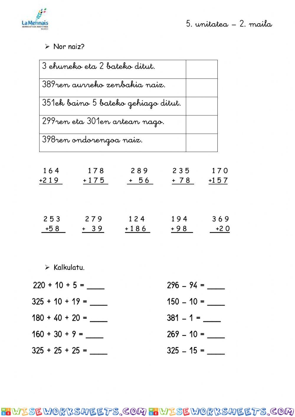 worksheet