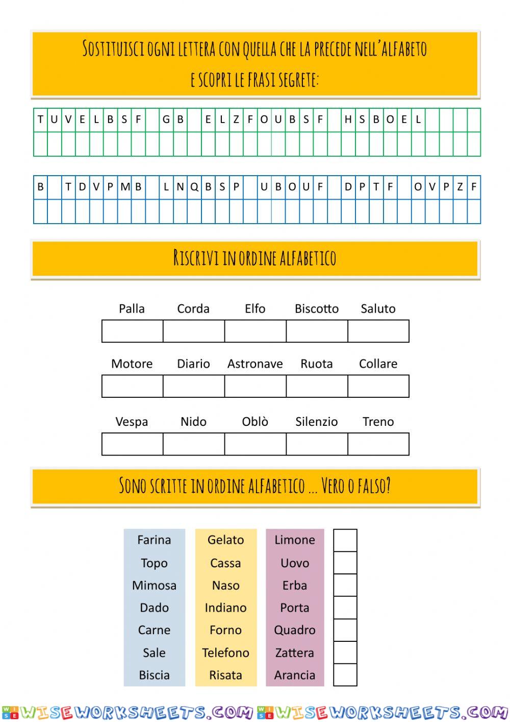 Ordine Alfabetico