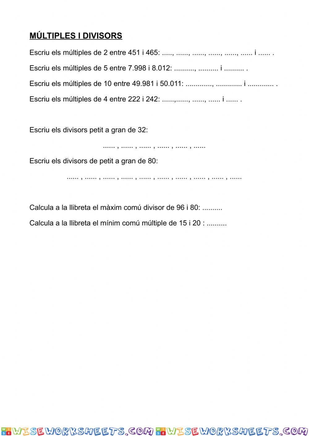 worksheet