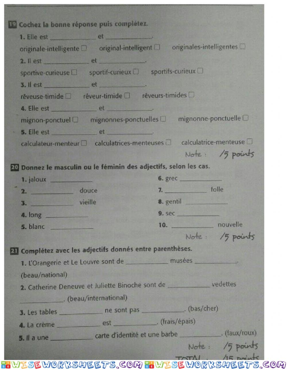 Test a1 grammaire