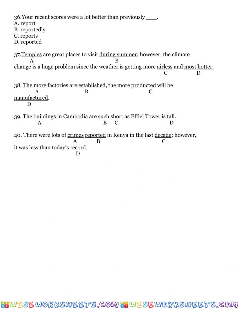 worksheet