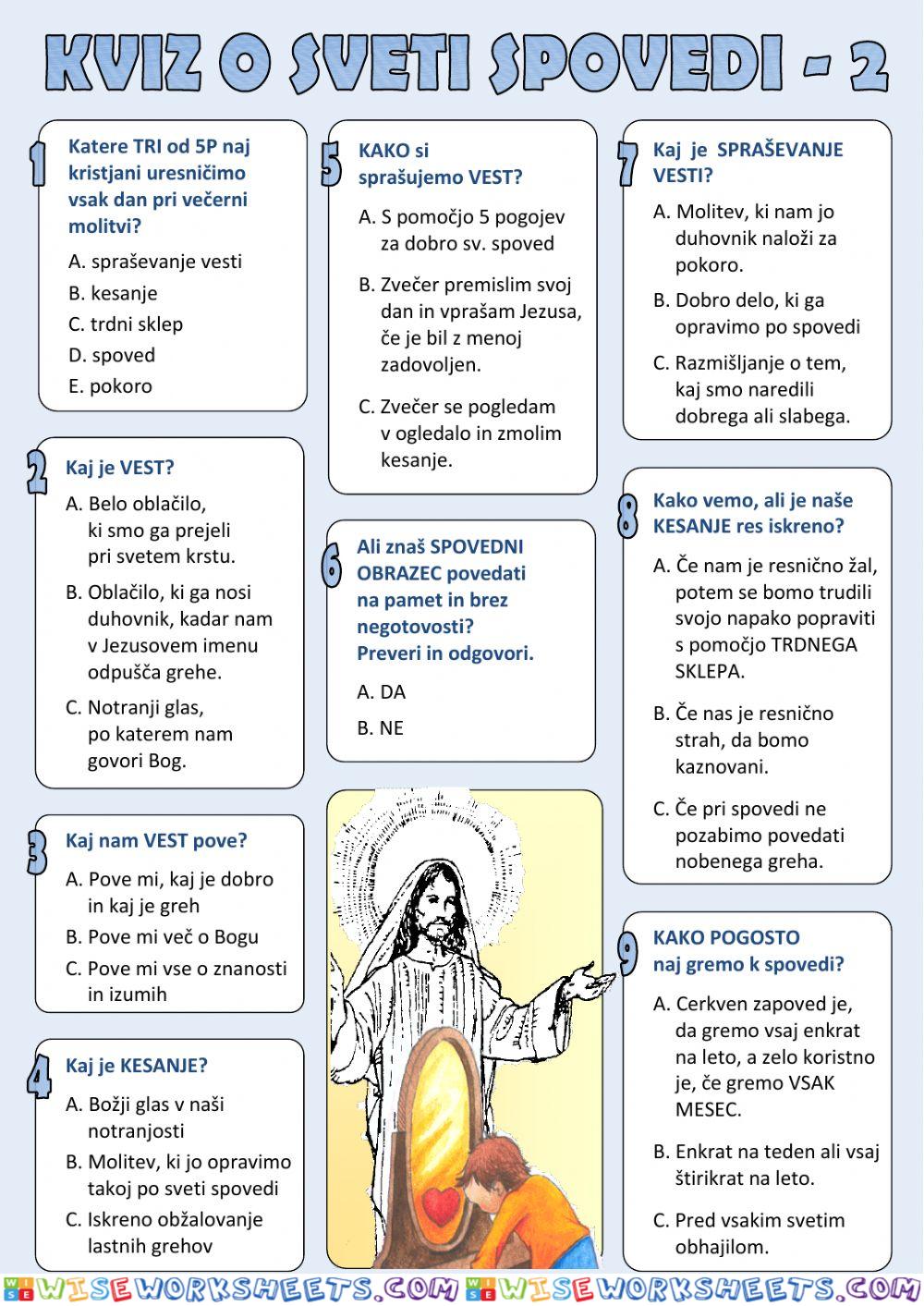 Kviz o sveti spovedi