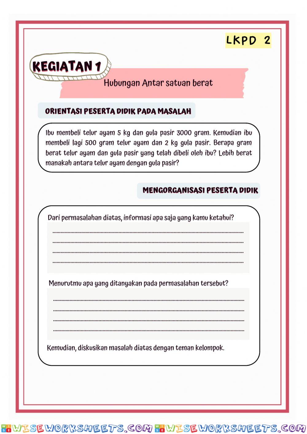 Hubungan Antar Satuan Berat