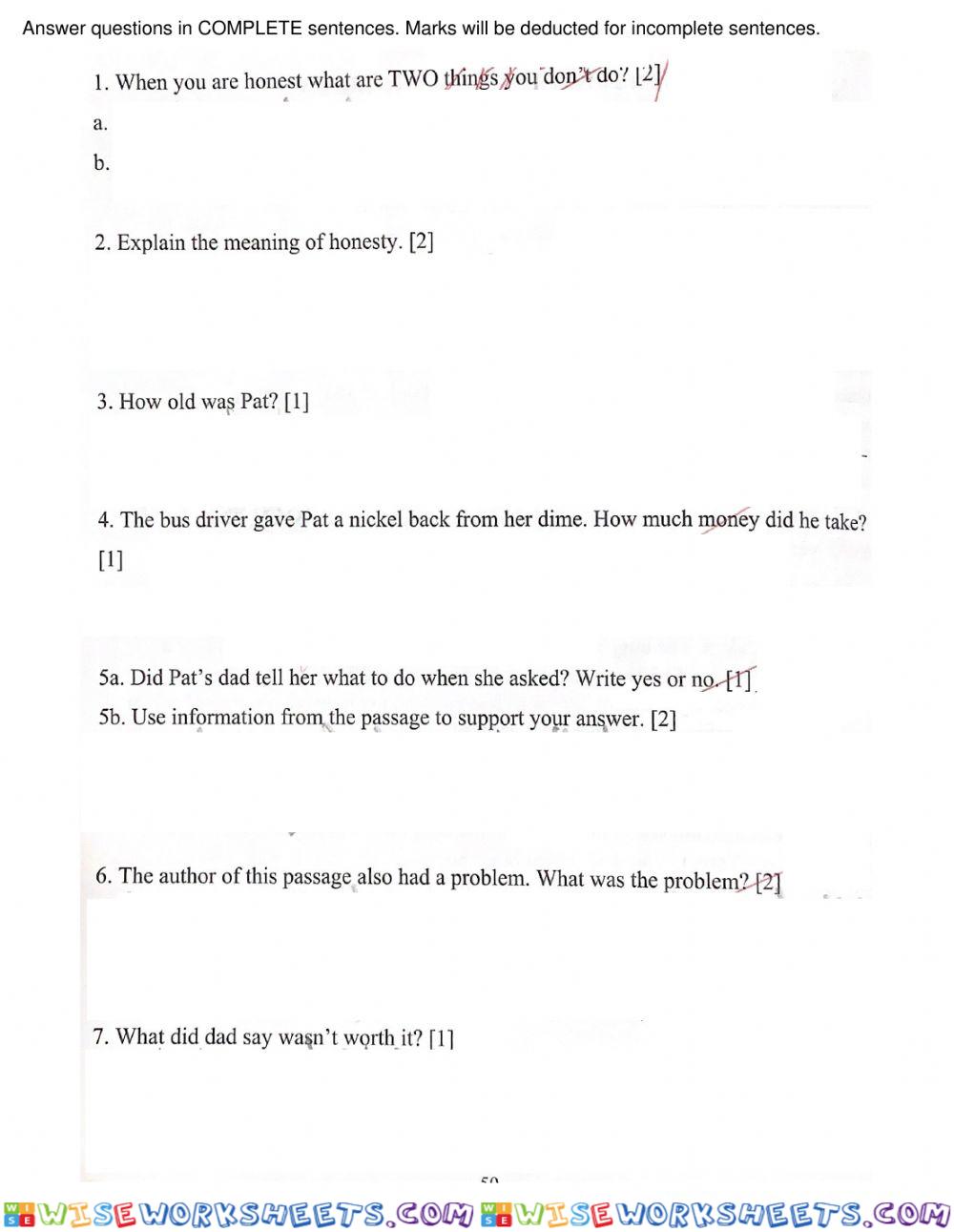 worksheet