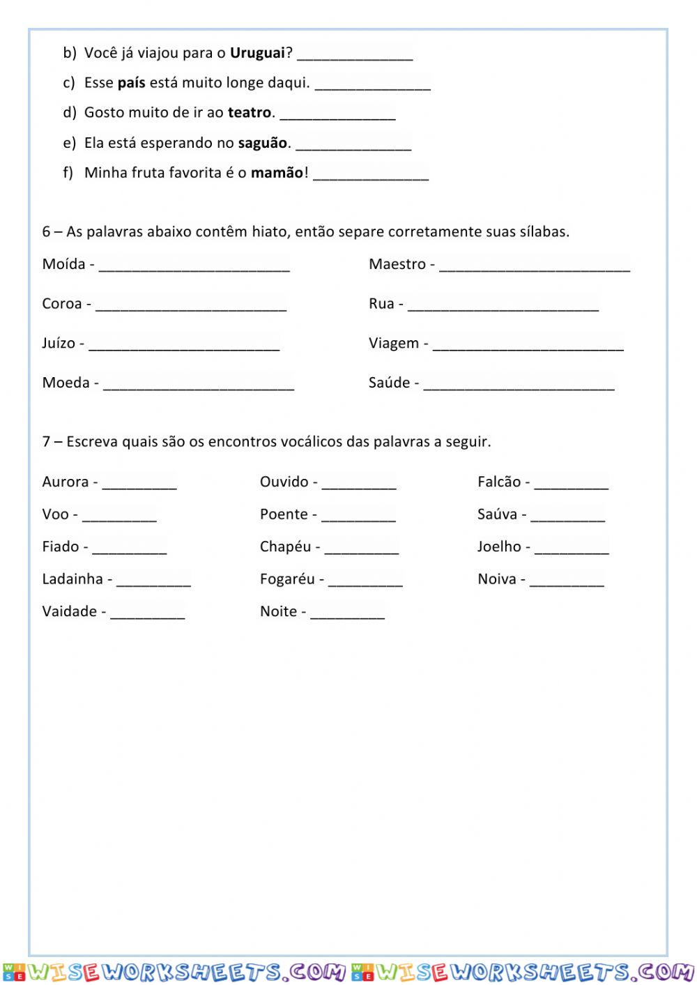 worksheet