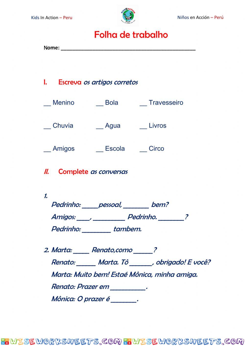 Portugues A1 1a