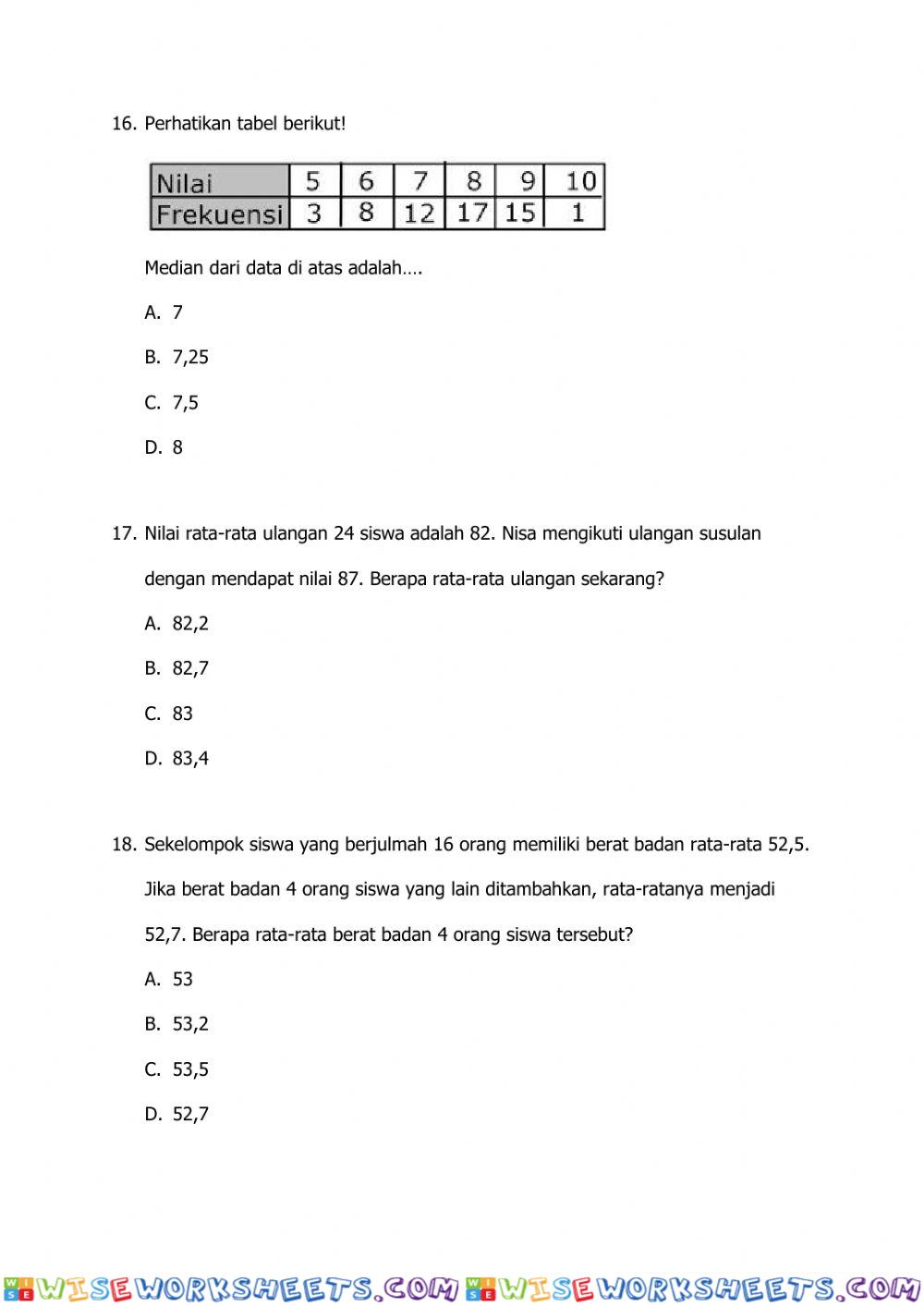 worksheet