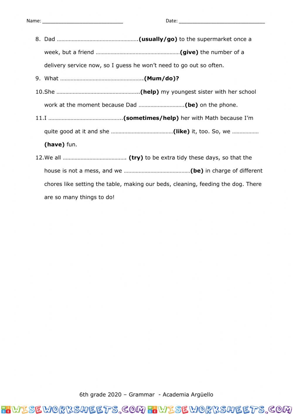 worksheet