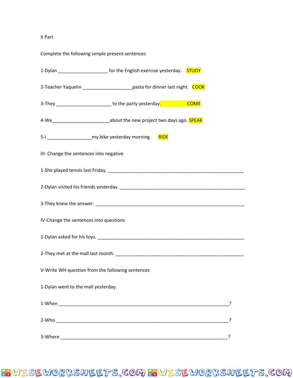 worksheet