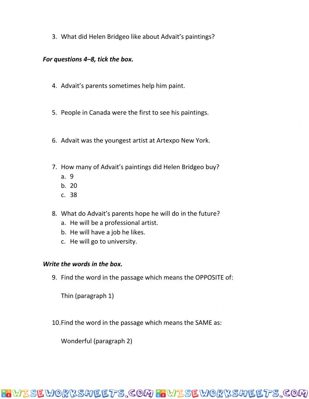 worksheet