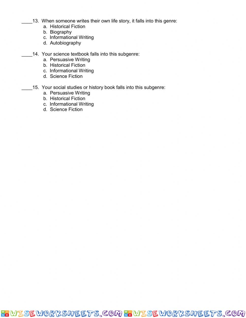 worksheet