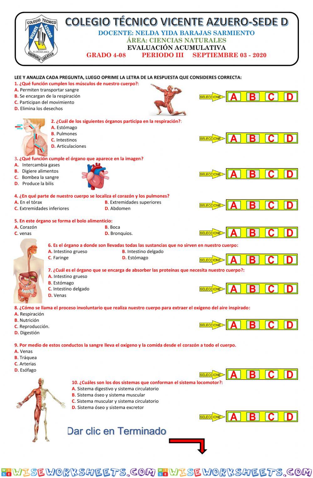 Evaluación Acumulativa de Ciencias Naturales