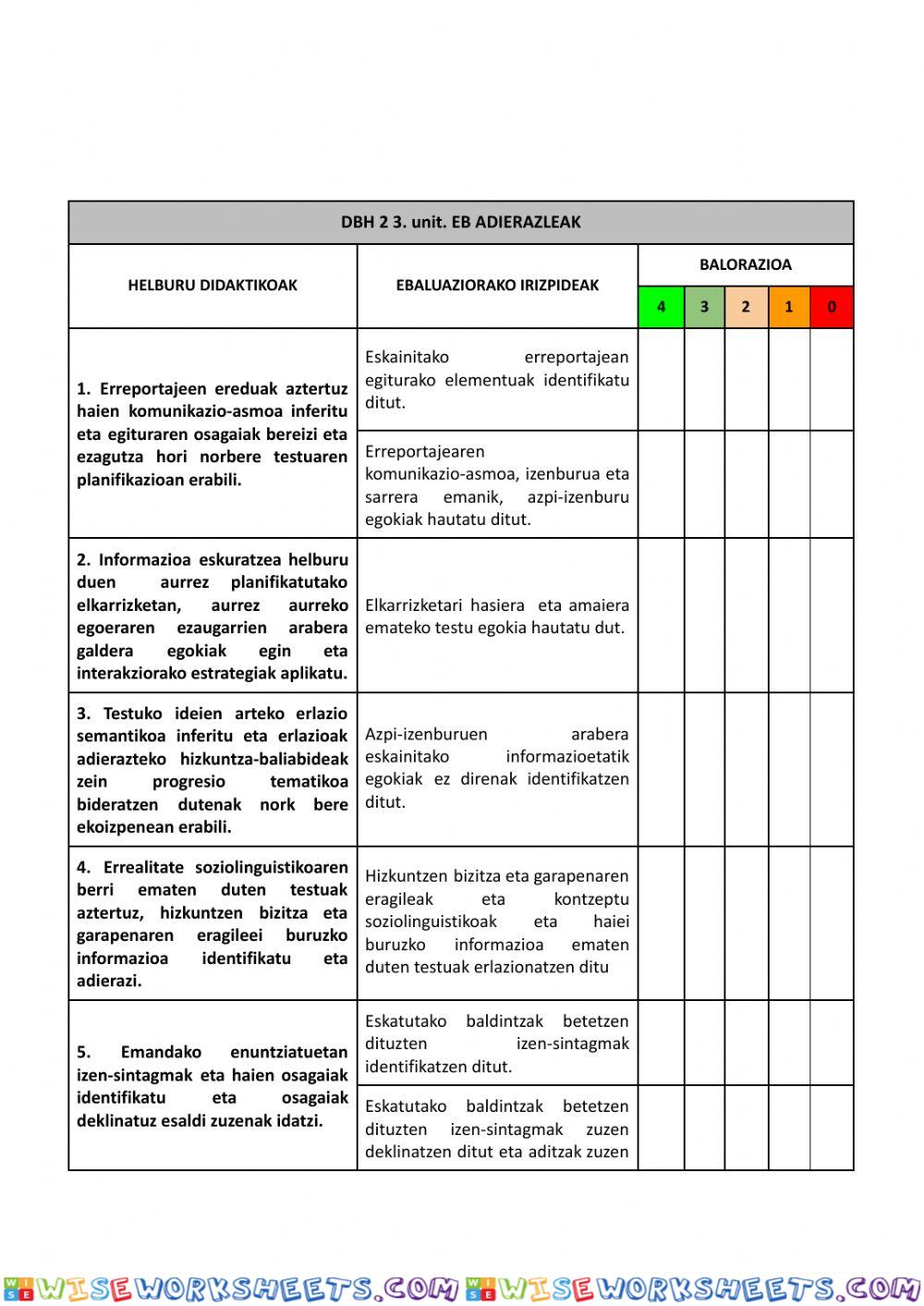 worksheet