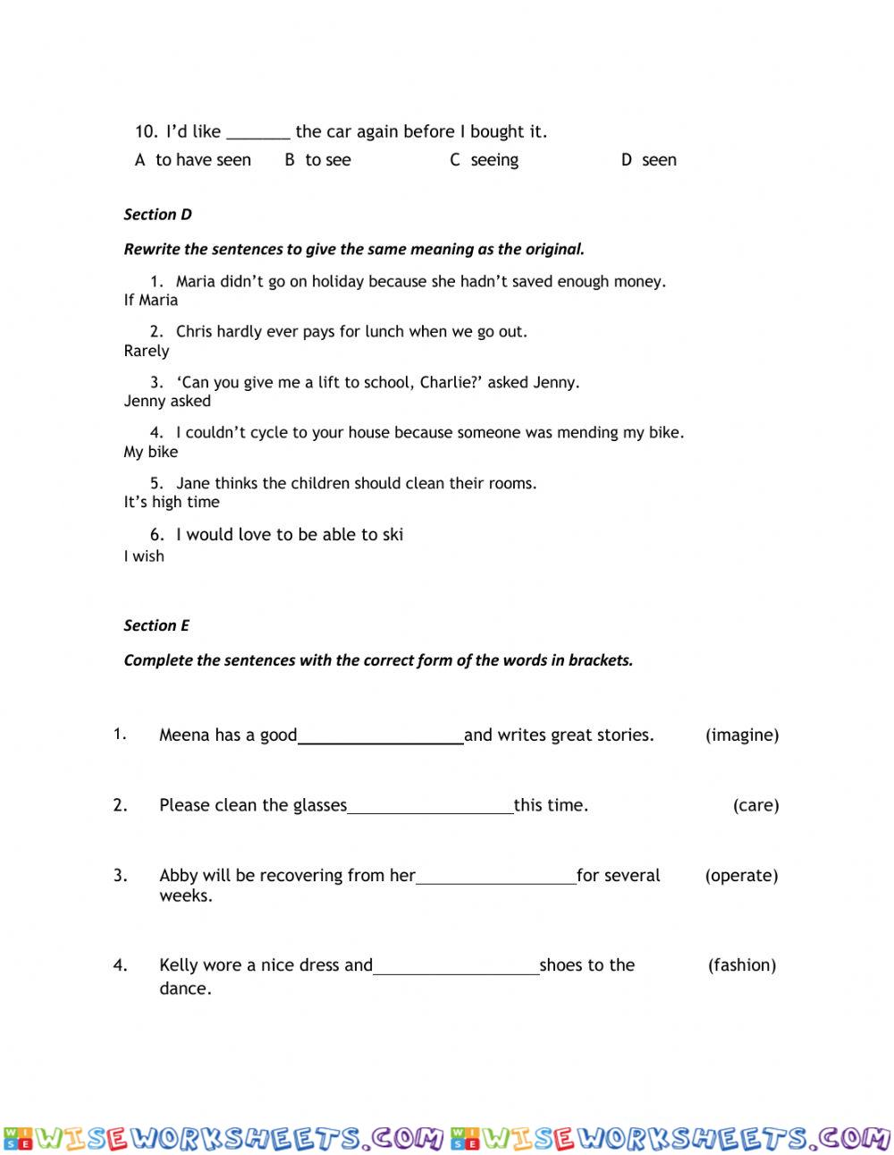 worksheet