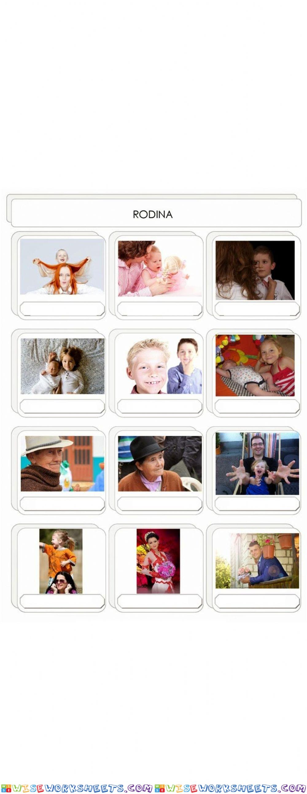 Rodina (Czech Vocabulary online exercises: Family - video and an interactive game)