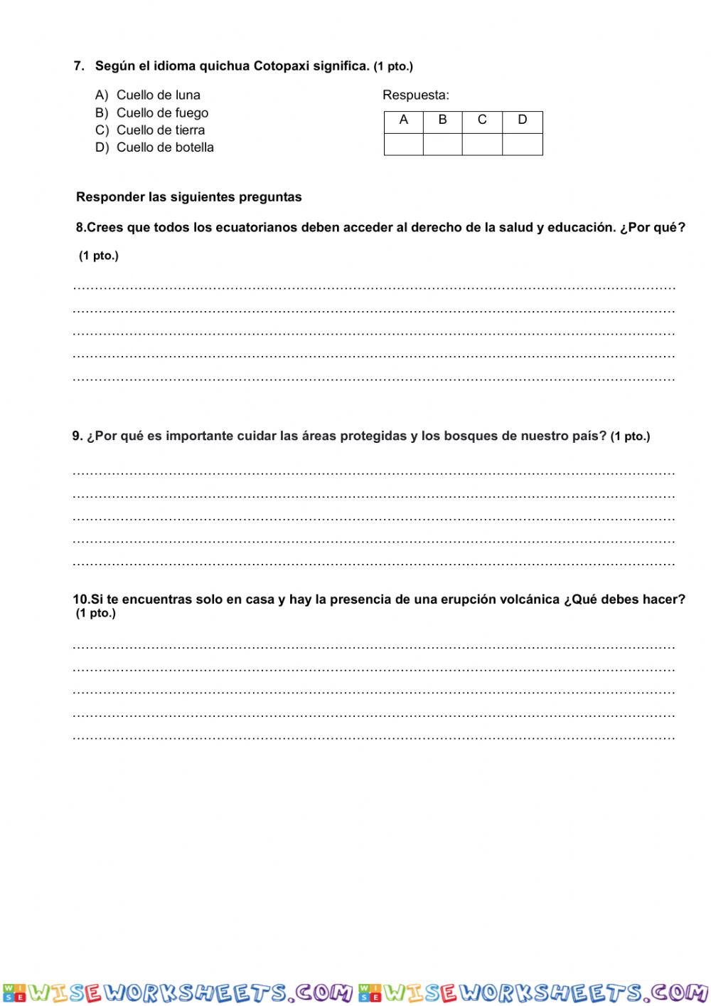 worksheet
