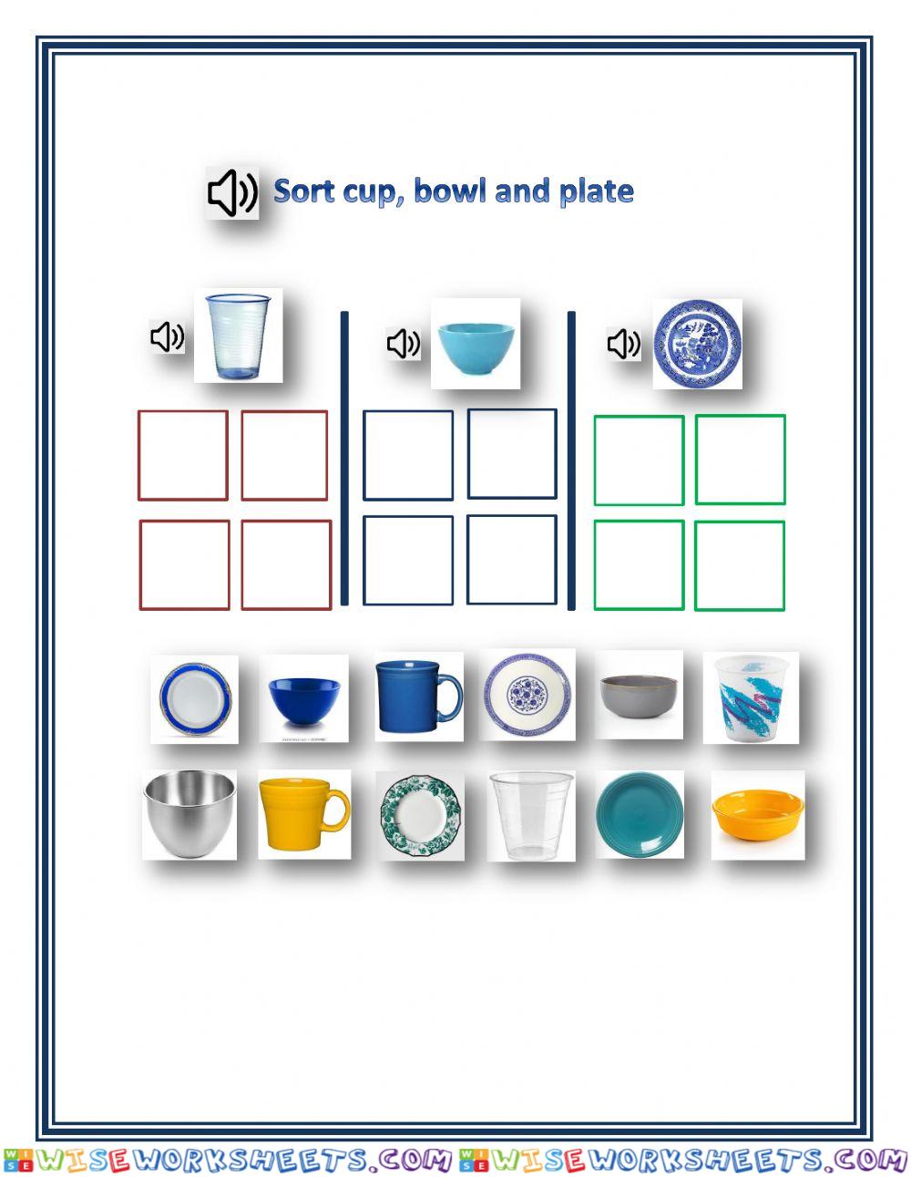 Sort cup, bowl and plate - 1.01 - DC