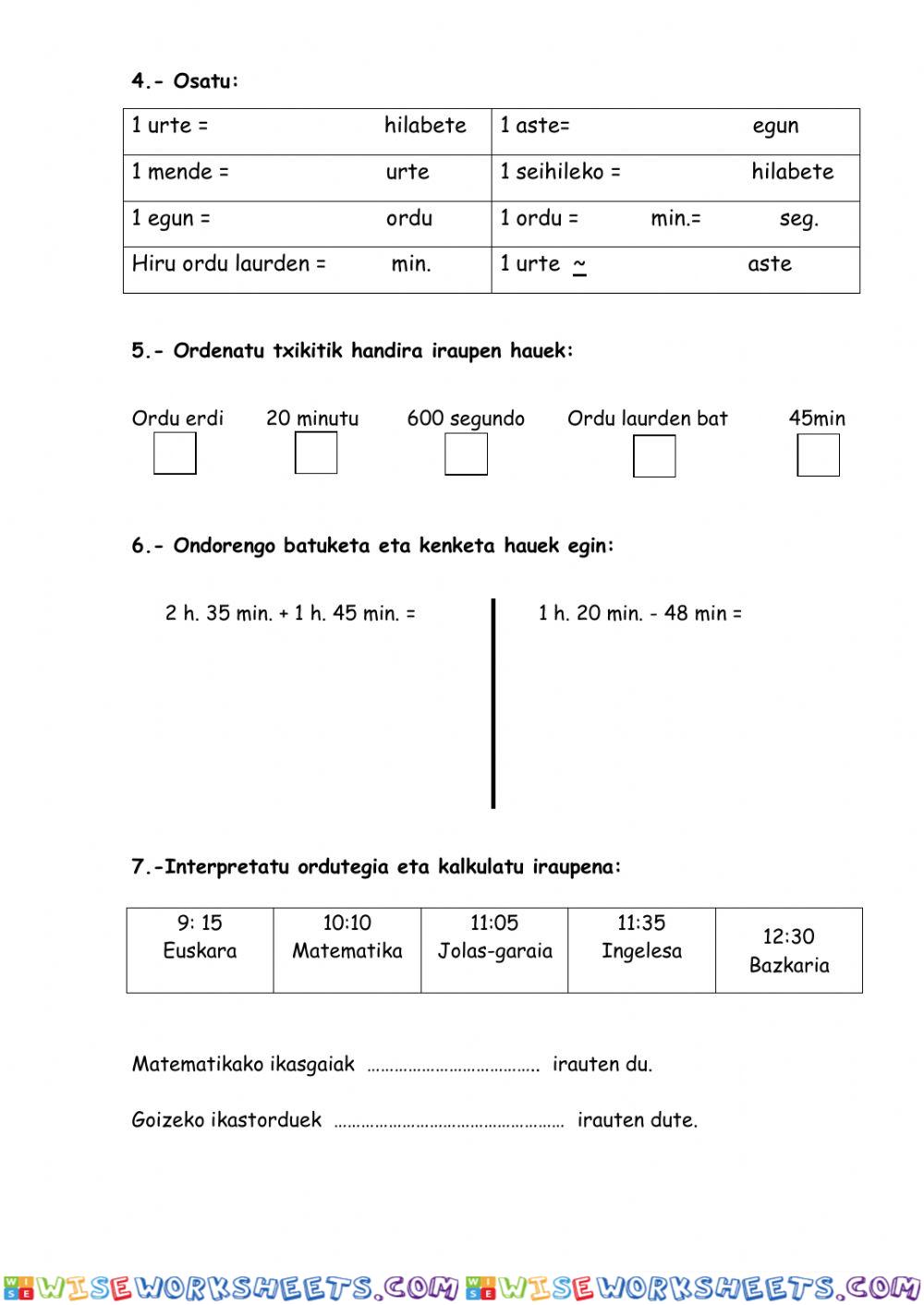 worksheet