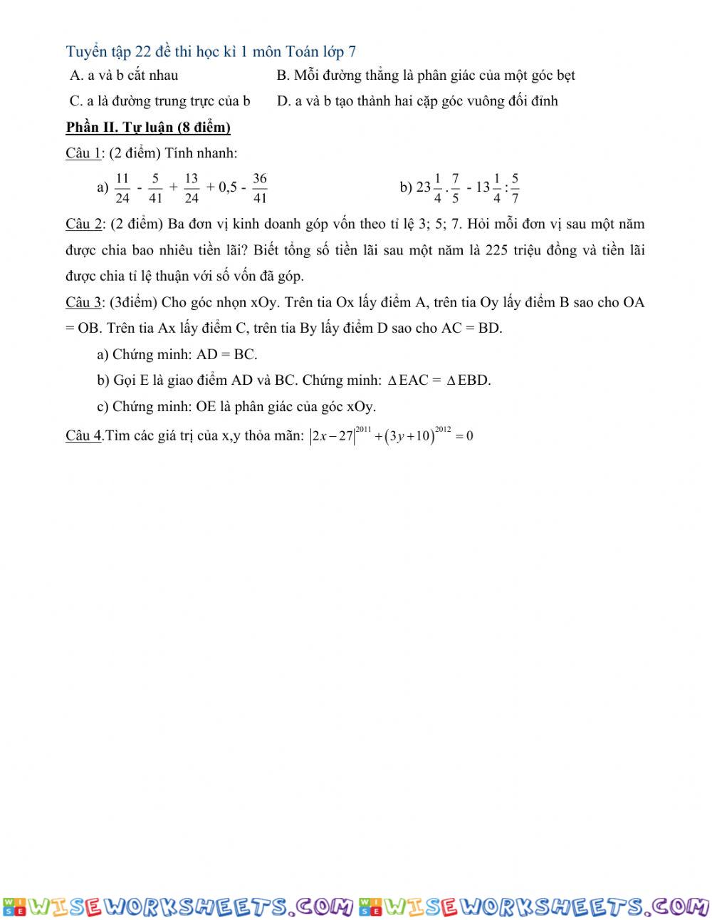 worksheet