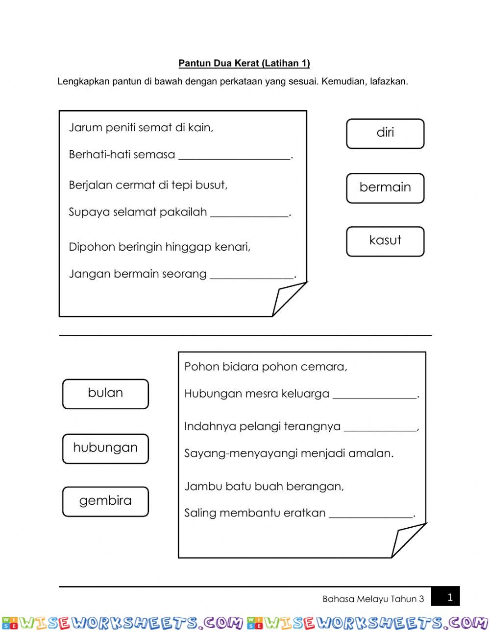 Pantun dua kerat tahun 2