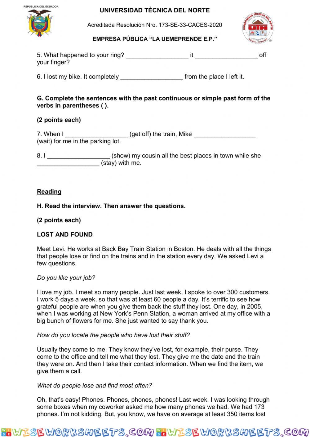 worksheet