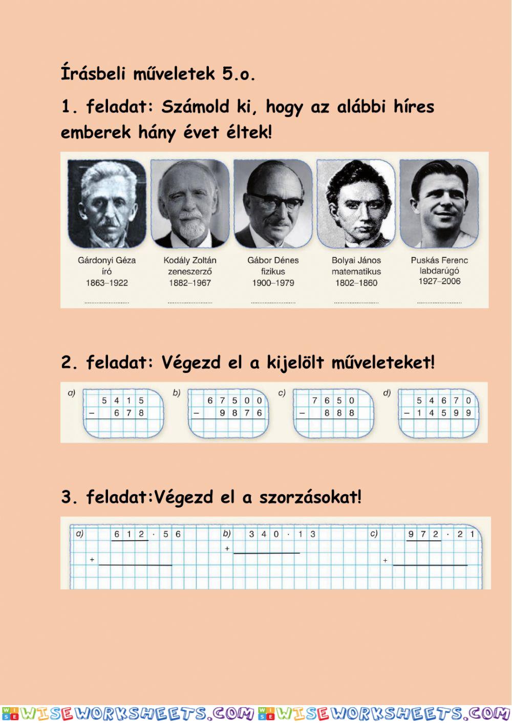 Írásbeli műveletek