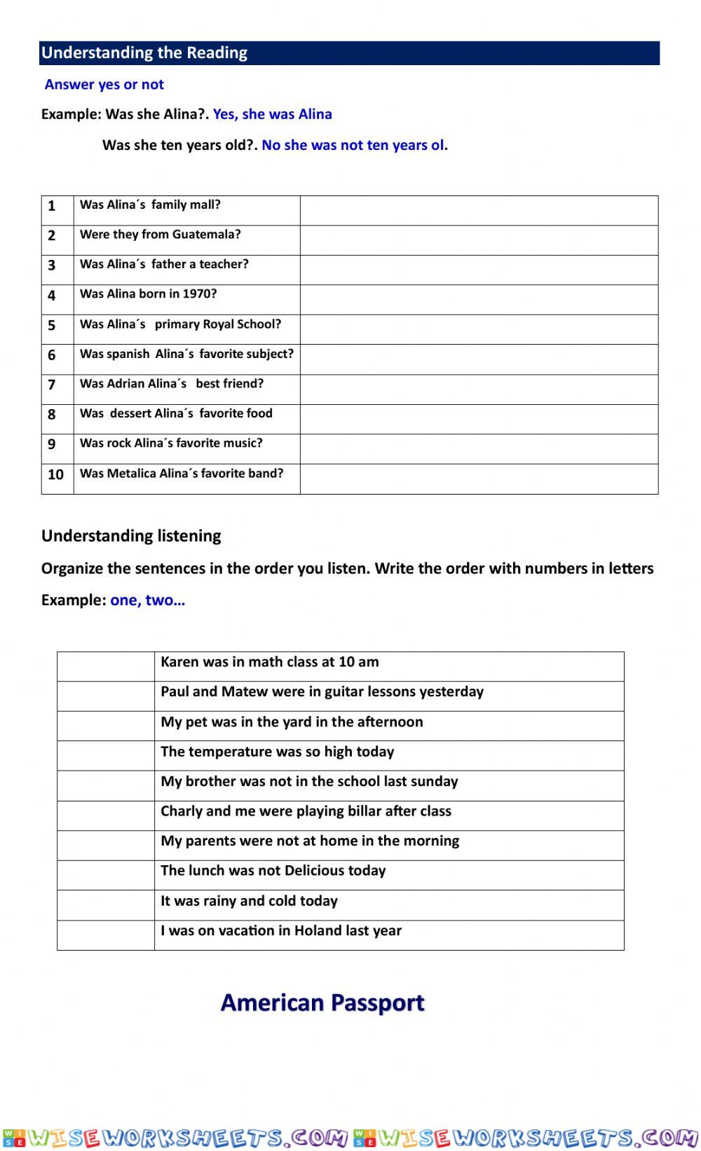 worksheet