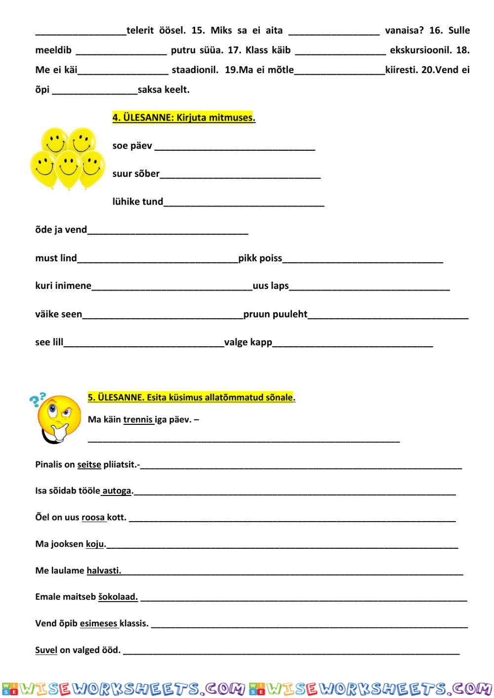 worksheet