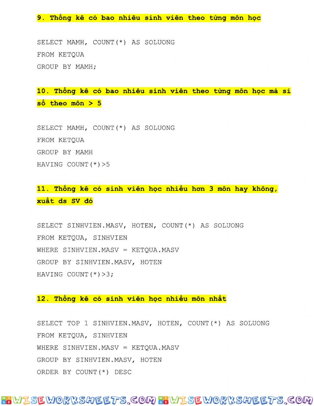 worksheet