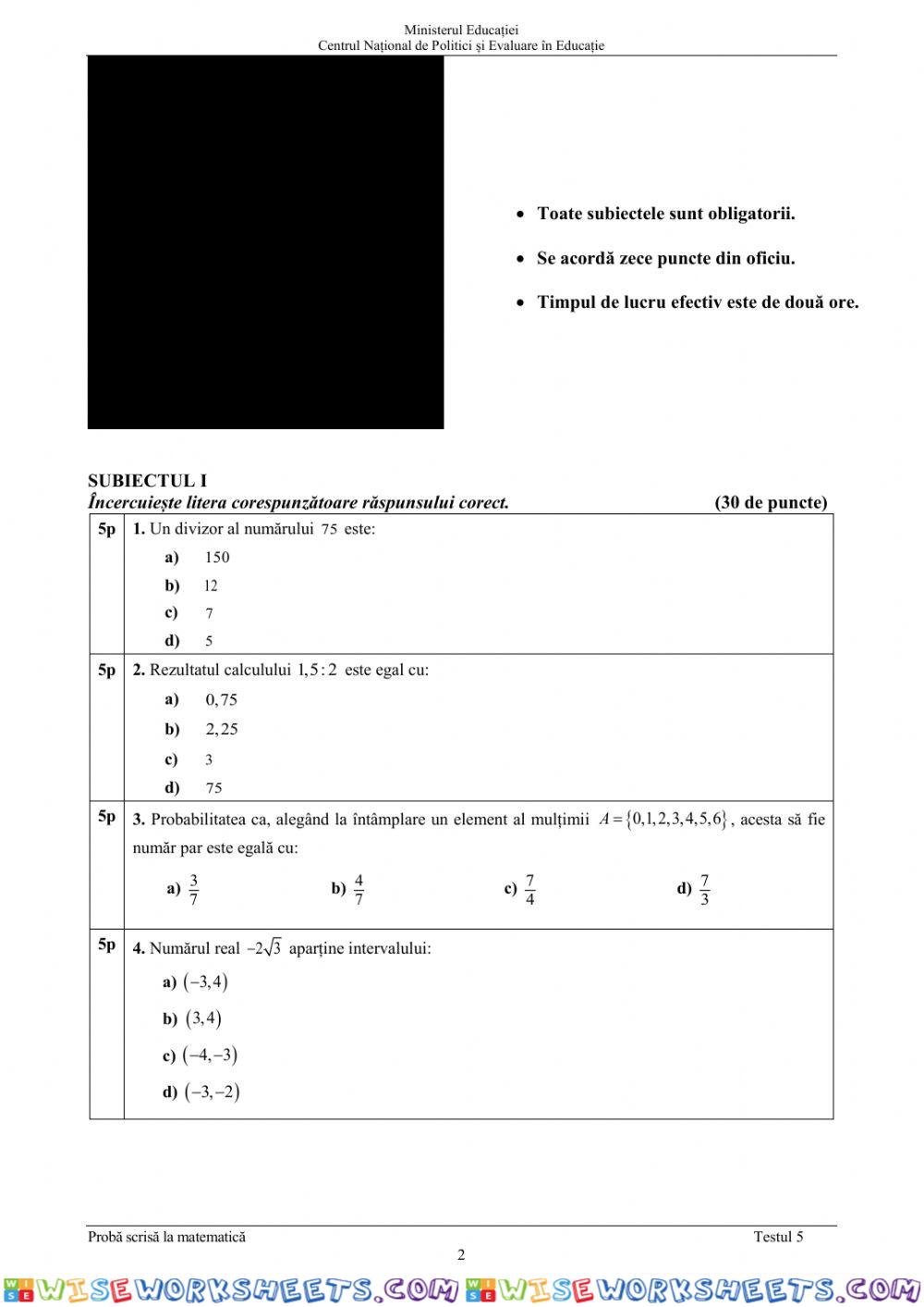 worksheet