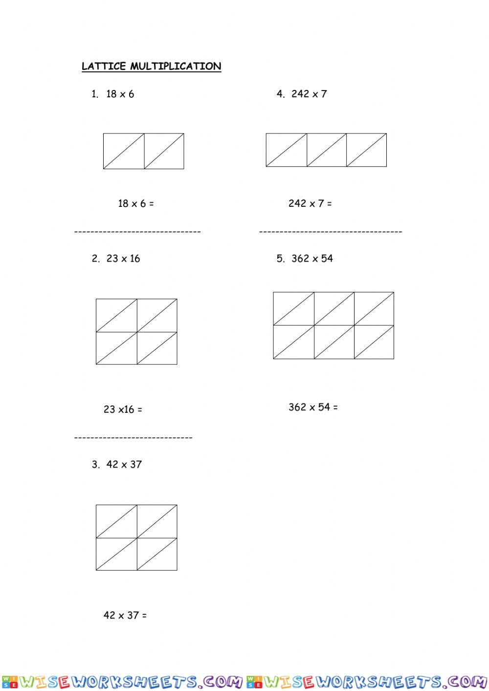 Lattice multiplication