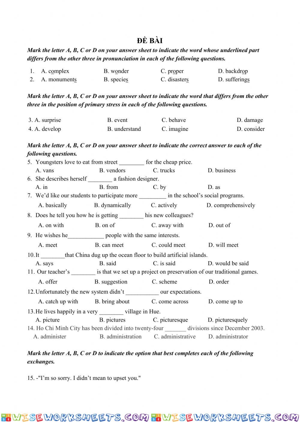 worksheet