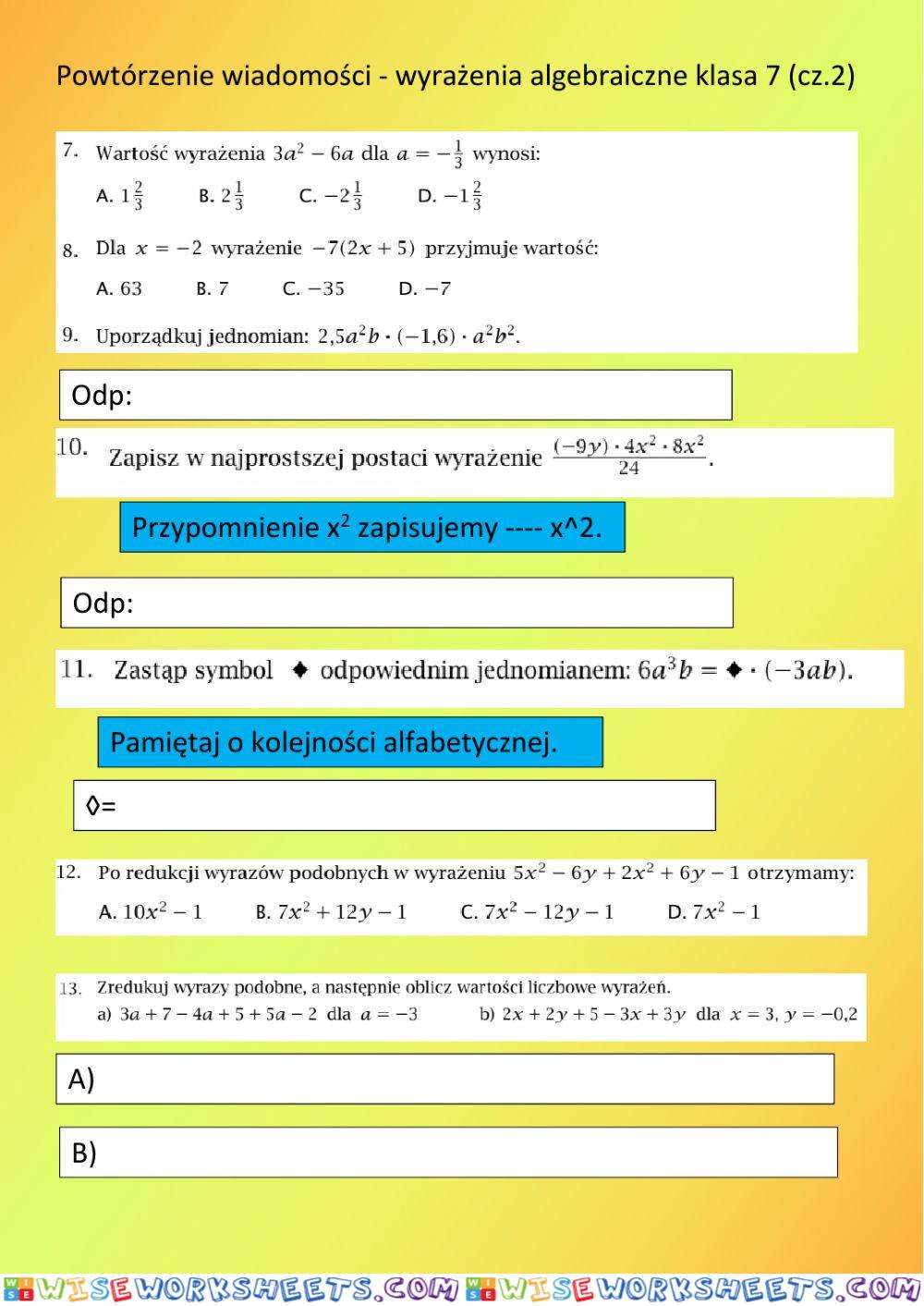 worksheet