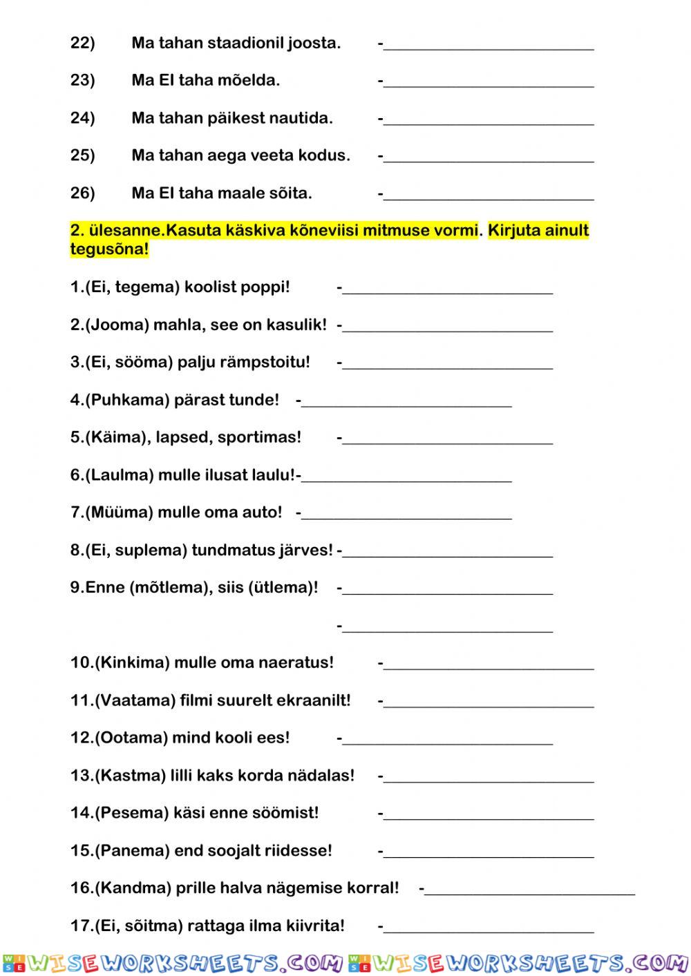 worksheet