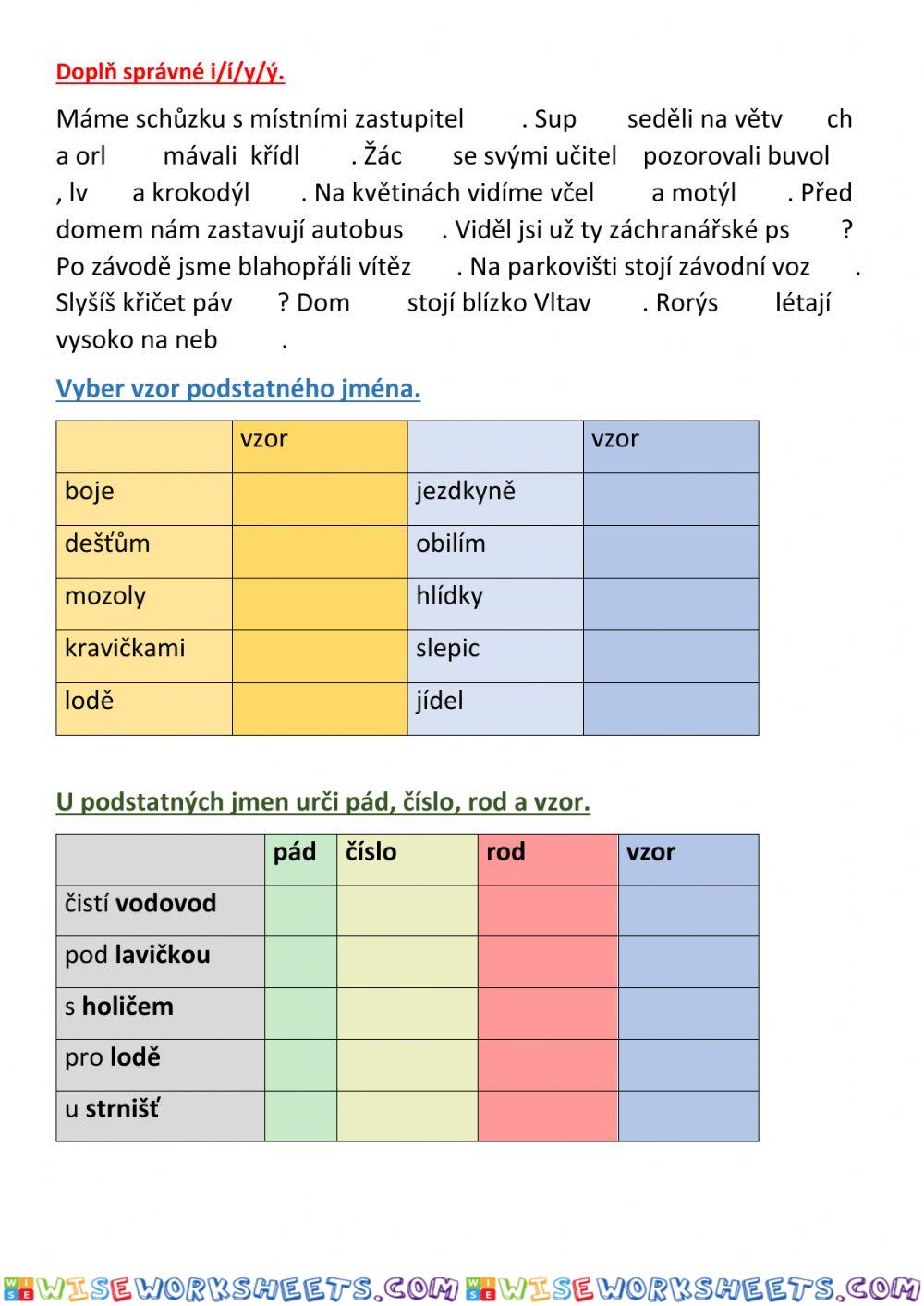 Podstatná jména