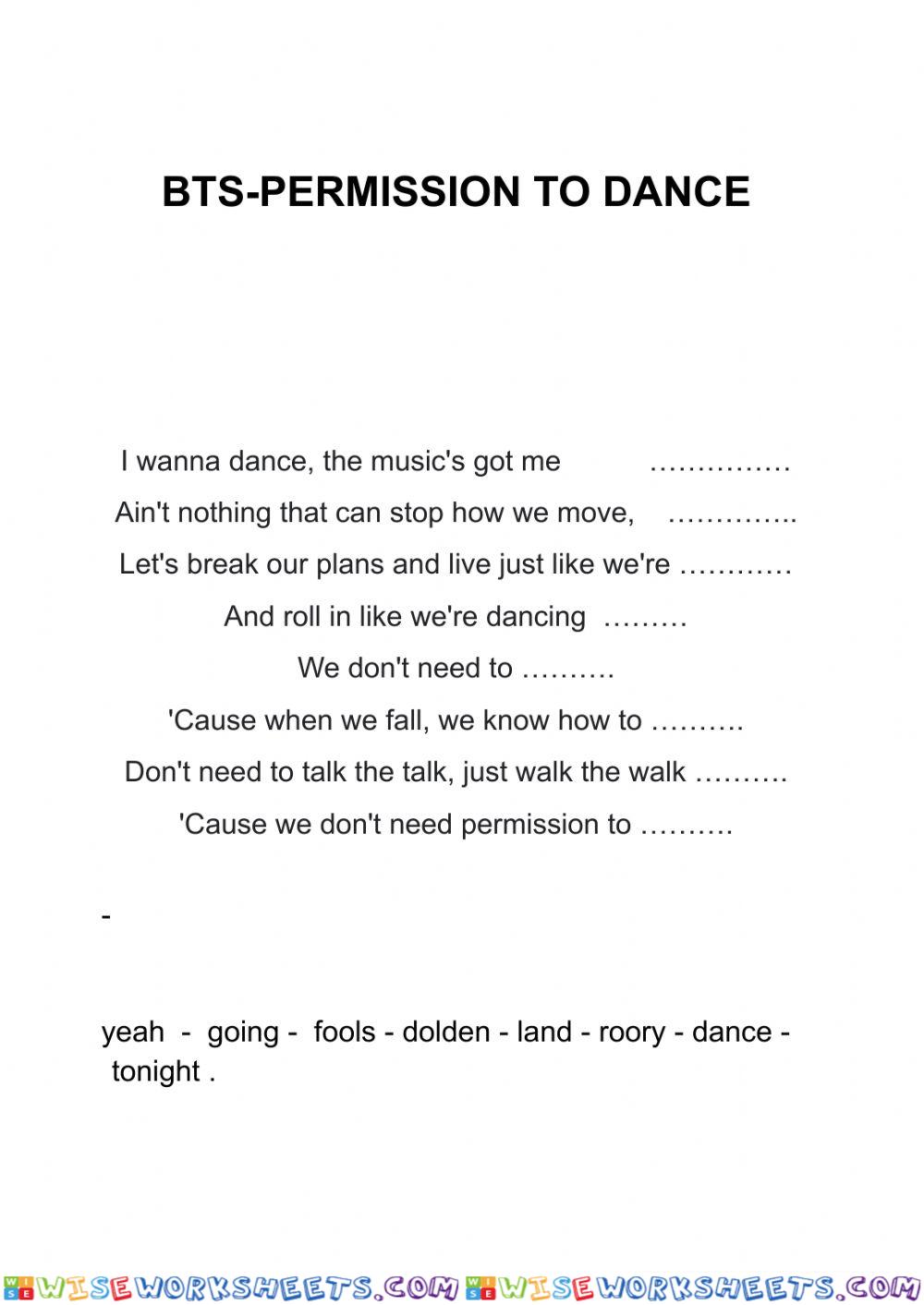 Permission to dance